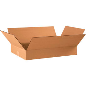 Flat Cardboard Corrugated Boxes, 22"L x 14"W x 4"H, Kraft