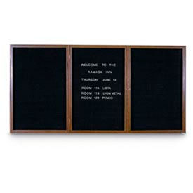 72" x 48" 3-Door Indoor Wood Enclosed Letter Board