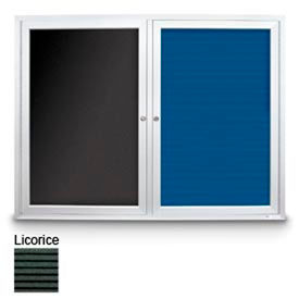 72"W x 36"H Outdoor Combo Board, Licorice Letter & Licorice Vinyl Corkboard