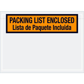 Bilingual Envelopes, "Packing List Enclosed", 7-1/2"L x 5-1/2"W, Orange, 1000/Pack
