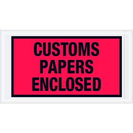 Full Face Envelopes, "Custom Papers Enclosed" Print, 10"L x 5-1/2"W, Red, 1000/Pack