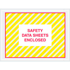 SDS Envelopes w/ "Safety Data Sheet Enclosed" Print, 6"L x 4-1/2"W, Yellow/Red, 1000/Pack