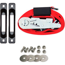 E-Track Single Tailgate Strap Tie-Down Anchor Kit with 2" x 16' Ratchet, 4400 Lb. Capacity