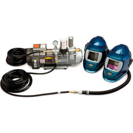Deluxe Supplied Air Shield/Helmet System, 2 Workers, 50' Hose & ADF