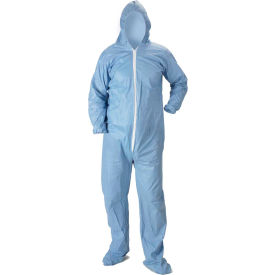 Pyrolon Plus 2 Disposable FR Coverall XL, Hood, Elastic Wrists/Ankles, 25/PK