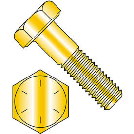 7/16-14 x 4-1/2" Hex Head Cap Screw - Steel - Zinc Yellow - UNC - Grade 8 - 25 Pack