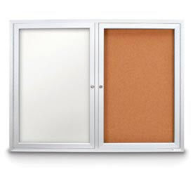 72"W x 36"H Outdoor Combo Board w/Corkboard & White Dry-Erase Board