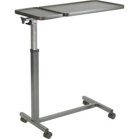 Overbed Table with Double Tilt Tops, 30"-46" Height, Chrome Base