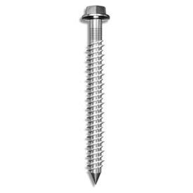 Concrete Screw Anchor - 1/4" x 2-1/4" - Slotted Ind. Hex Washer Head - Steel - 100 Pk