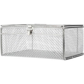 Basket with Lid - Electropolished Stainless Steel - 14"L x 10"W x 6"H Qty 1-4