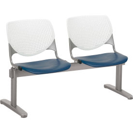 Beam Seating Guest Chairs - 2 Seater - White/Navy