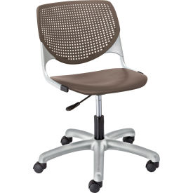 Poly Task Chair with Casters and Perforated Back - Brownstone