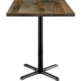 KFI 30" Square Bistro Table With Vintage Wood, Barnwood