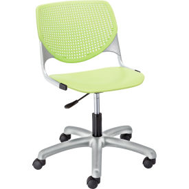 Poly Task Chair with Casters and Perforated Back - Lime Green