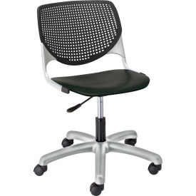 Poly Task Chair with Casters and Perforated Back - Black