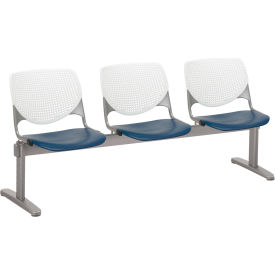 Beam Seating Guest Chairs - 3 Seater - White/Navy