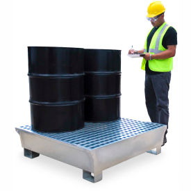 Ultra-Spill Pallet - 4 Drum Steel Spill Pallet - 68 Gallon Capacity