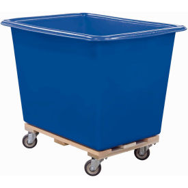 Poly Truck, 14 Bu Capacity, Blue Color, Wood Base, All Swivel