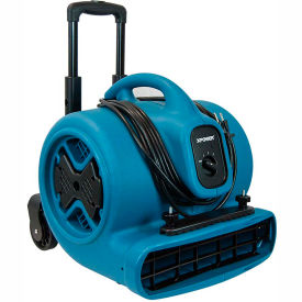 Stackable Air Mover With Telescopic Handle & Wheels, 3 Speed, 1/2 HP, 2800 CFM