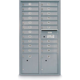 4C Horizontal Mailbox 56-1/2"H Double Column 20 Doors, 2 Parcel USPS
