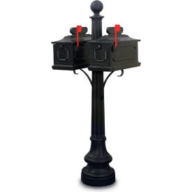 Tallahassee Double Residential Mailbox & Post - Black