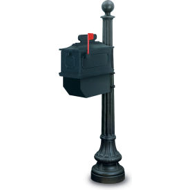 Augusta Single Residential Mailbox & Post - Black