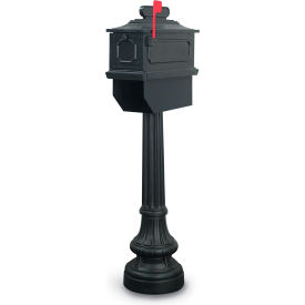 Newport Single Residential Mailbox & Post - Black