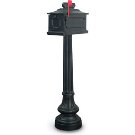 New Hampton Single Residential Mailbox & Post - Black