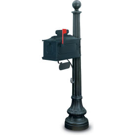 Cape Charles Single Residential Mailbox & Post - Black