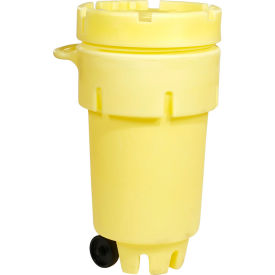 50 Gallon Wheeled OverPack Salvage Drum with Lid - Polyethylene - Yellow