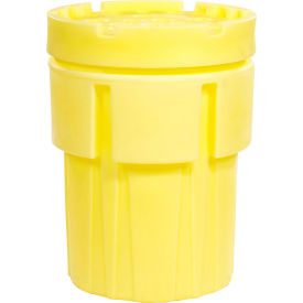 65 Gallon OverPack Salvage Drum with Lid - Polyethylene - Yellow