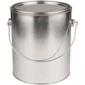 1 Gallon Unlined Round Paint Can with Triple Tite Lid, Ears & Bail, Case of 6