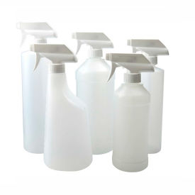 32oz Natural HDPE Cylinder Bottle with 28-400 White PP Trigger Sprayer, Case of 12