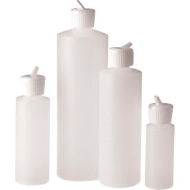 2oz Natural HDPE Cylinder Bottle with 24-410 White PE Flip Top Cap, Case of 48