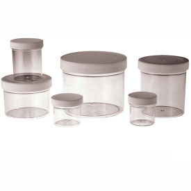 16oz Clear Polystyrene Jar with 89-400 White PP Cap, Case of 24