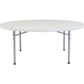71" Round Folding Plastic Table, Gray