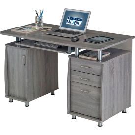 Complete Workstation Computer Desk with Storage, Gray