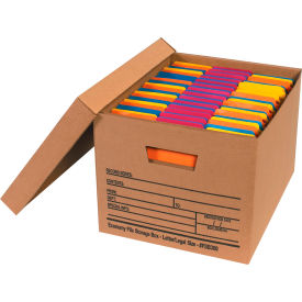 Economy File Storage Boxes With Lids, 15"L x 12"W x 10"H, Kraft, 12/Pack