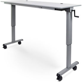 Adjustable Height Flip Top Table w/ Crank Handle - 72" - Gray