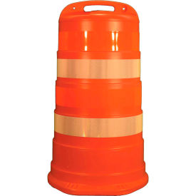 Traffic Barrel Drum With (4) 6" Diamond Grade Reflective Stripes, LDPE, 03-782-6FP