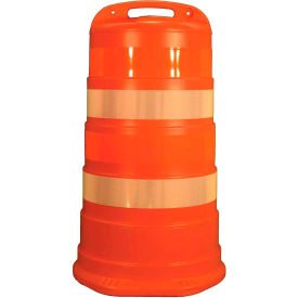 Traffic Barrel Drum With (4) 4" Diamond Grade Reflective Stripes, LDPE