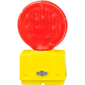 Solar Barricade Light, Yellow Body, Red Lens