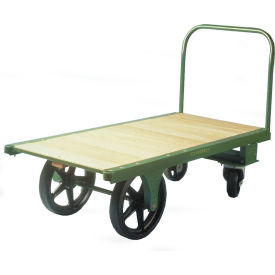 Steel Bound Platform Truck - 36" x 72" - 8" & 16" Rubber Wheels
