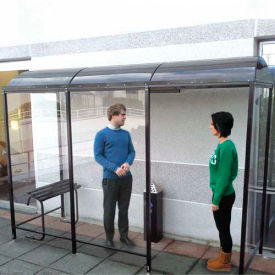3 Sided Smoking Shelter - Back To Wall - 17'2"W x 7'D x 7'11"H Black