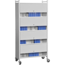 Versa Cabinet Style Rack with Locking Panels, 4 Shelves, Light Gray