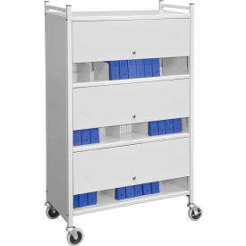 Versa Cabinet Style Rack with Locking Panels, 3 Shelves, Light Gray