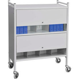 Versa Cabinet Style Rack with Locking Panels, 2 shelves, Light Gray