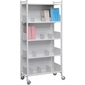 Multi-Purpose Open Style Rack, 4 Shelves, Light Gray