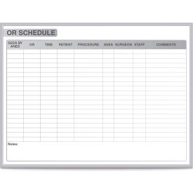 Operating Room Graphic Whiteboard - Magnetic Steel Surface - 3' x 4' - Silver Frame