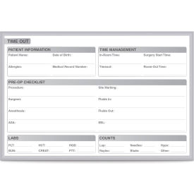 Time Out Graphic Whiteboard - Magnetic Steel Surface - 2' x 3' - Silver Frame
